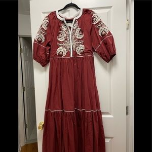 Anthropology burgundy dress